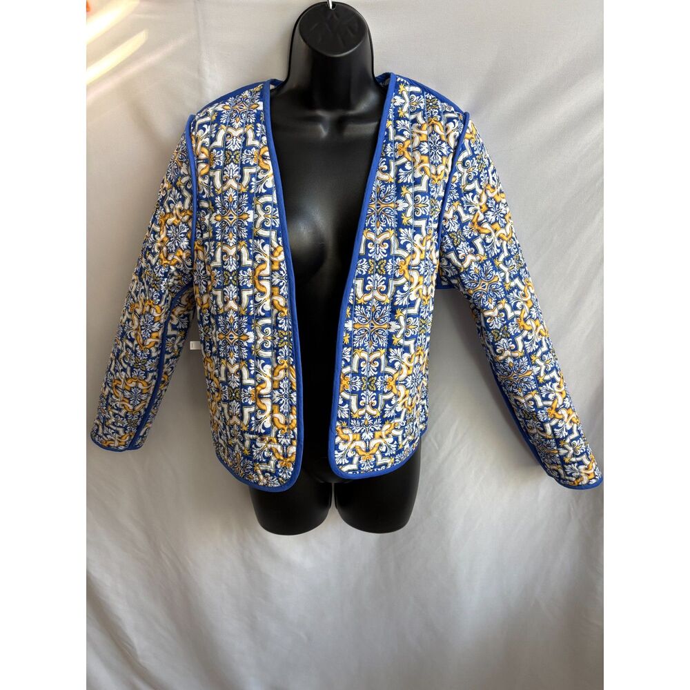 Express NEW Quilted Reversible Jacket Size L Cotton Double Sided Ethnic Unique